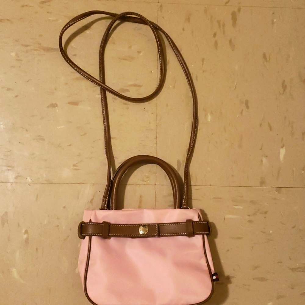 Pink and brown kids mini purse